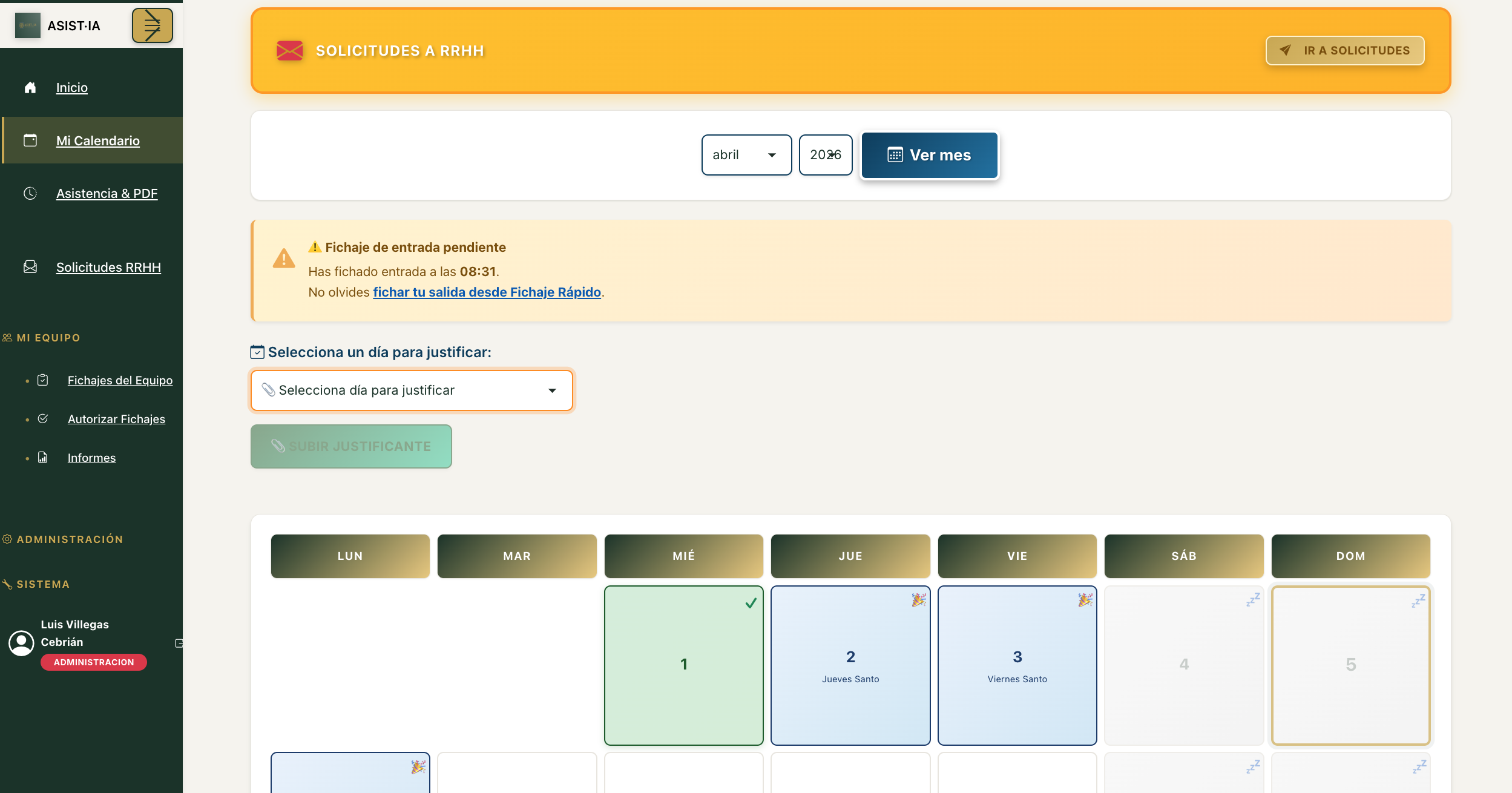Panel de control ASIST·IA